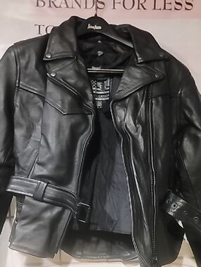 Genuine Black Biker's Leather USA Jacket - Classic Men's Performance Coat